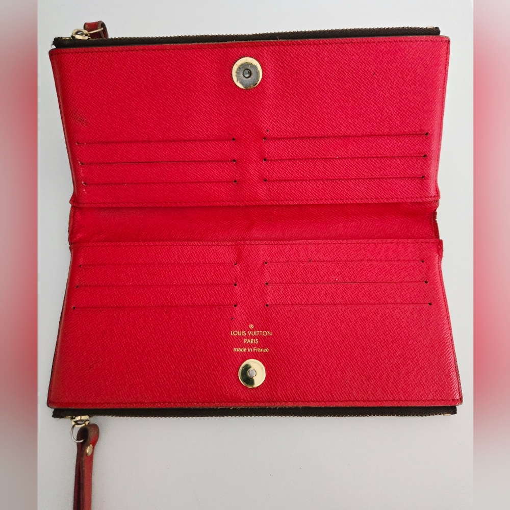 Authentic LOUIS VUITTON LV‎ Adele Monogram Red Wallet Clutch Card Holder - Picture 14 of 16